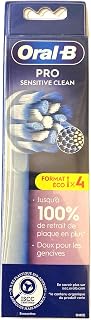 Pro Sensitive Clean Replacement Brush Heads, Pack of 4, Extra Soft Bristles, Compatible with Oral-B Electric Toothbrush Handles (International Version)