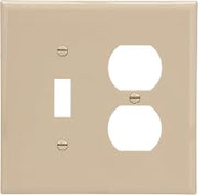 Eaton 2038V Mid-Size Toggle/Duplex Receptacle Combo Thermoset Wallplate - Ivory