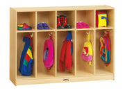 Toddler 5 Section Coat Locker by Jonti-Craft – Standard, Wood, Natural Wood, Model 2684JC