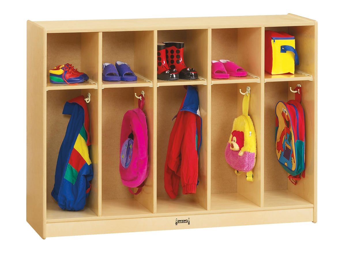 Toddler 5 Section Coat Locker by Jonti-Craft – Standard, Wood, Natural Wood, Model 2684JC