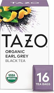 TAZO Organic Earl Grey Tea Bags, Black tea with Caffeine, 16 Total Tea Bags