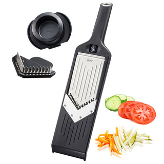 Julienne Slicer by GEFU – One Size, Plastic, High Grade Stainless steel, Silver / Black, Model GF24-50441