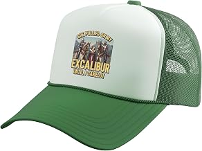 She Pulled On My Excalibur Until I Camelot Funny Medievalpun Trucker Hat with Adjustable Mesh Back
