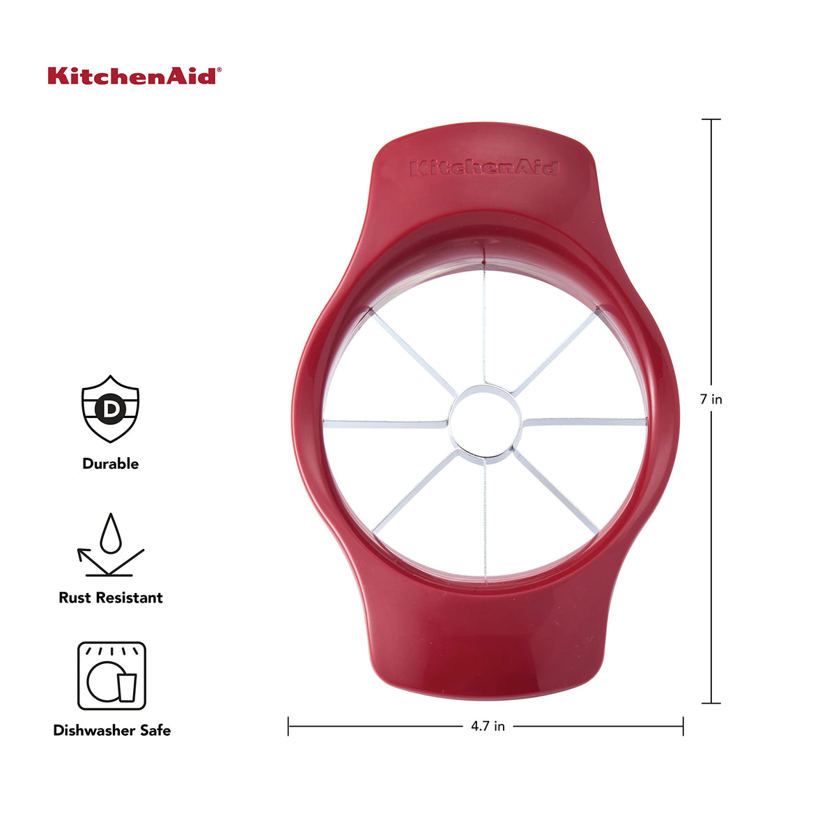 KitchenAid Red / Perfect for Apples / Fruit Slicer Peeling, Grating & Slicing Tools