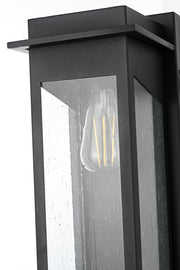 Dunton One Light Outdoor Wall Sconce Black by Lighting Design – Iron, Black, Model OD362W19BK