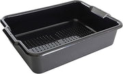 Thunder Group PLBT505BPF Bus Box, 1-Compartment, 21-1/2"L x 15-3/8"W x 5" deep, Perforated, Integrated Handles, Stackable, Polypropylene, Black