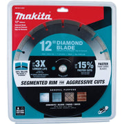 12" Diamond Blade by Makita – (Pack of 10), Silver, Pack of 10, Model E-02521
