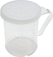 Thunder Group 10 oz polycarbonate dredge with handle, 3 snap on lids (fine, medium and large holes), comes in set