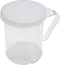 Thunder Group 10 oz polycarbonate dredge with handle, 3 snap on lids (fine, medium and large holes), comes in set