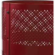 36 Gallon Thermoplastic Coated Perforated Receptacle w/Dome Lid by Global Industrial – Steel, Red, Model 261949RD