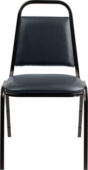 (4 Pack) NPS Vinyl Upholstered Stack Chair by National Public Seating – 17.5 x 22 x 32 inches, Vinyl, Midnight Blue, Pack of 4, Model 9104-B-CN