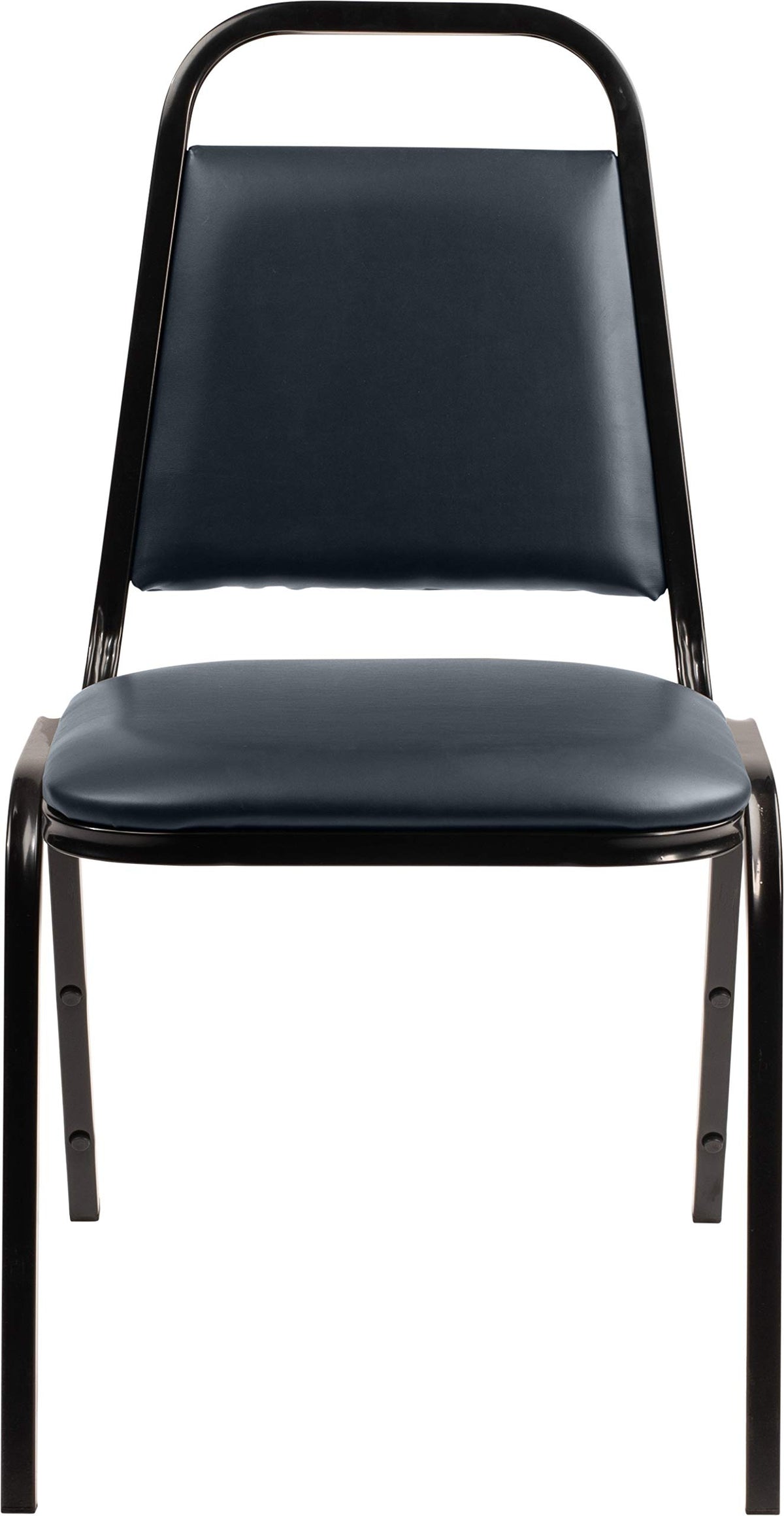 (4 Pack) NPS Vinyl Upholstered Stack Chair by National Public Seating – 17.5 x 22 x 32 inches, Vinyl, Midnight Blue, Pack of 4, Model 9104-B-CN