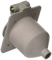 Wiring Systems Nylon Compact Weatherproof Panel Mount Outlet with Straight Blade by Hubbell – Grey, Model HBL61CM65