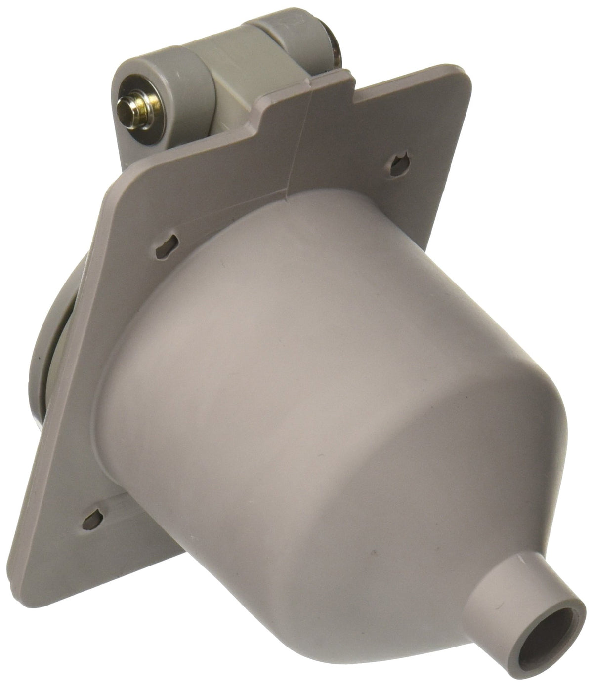 Wiring Systems Nylon Compact Weatherproof Panel Mount Outlet with Straight Blade by Hubbell – Grey, Model HBL61CM65