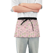 Birthday Pattern Pink 3-Pocket Server Apron Professional Waist Apron for Waitress by SDMKA – 25.2" x 11.8", Polyester, I310, Model g513182367p1023c1088s2479