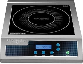 Waring Commercial Induction Burner, 11 x 11 Schott Ceramic Glass, for Professional Countertop Cooking and Catering, WIH400X