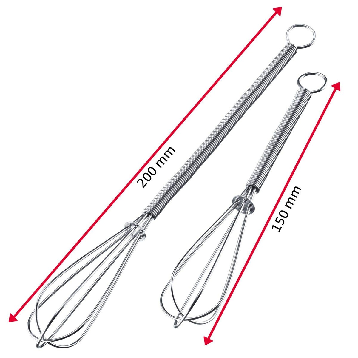 2 mini whisks 15cm + 20cm by Westmark – 15 cm + 20 cm, Silver, Pack of 2, Model 12472270