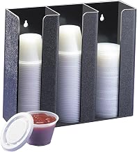 Cal-Mil 278-4 Ramekin/Lid Organizer, 13" W x 4.5" D x 9" H, Black