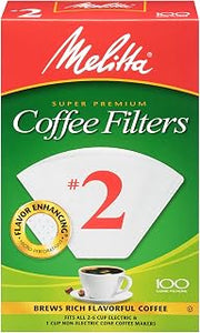 Melitta #2 Cone Coffee Filters, White, 100 Count (Pack of 6), 600 Total Filters - Packaging May Vary