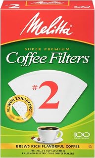 Melitta #2 Cone Coffee Filters, White, 100 Count (Pack of 6), 600 Total Filters - Packaging May Vary