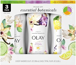 Olay Essential Botanicals Body Wash, 23.6 Fluid Ounce (Pack of 3)