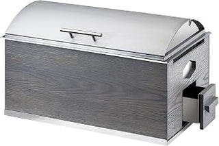 Ashwood Collection – Chafer – 22W x 14D x 13.5H – Gray-Washed Oak, Stainless Steel Cover, Wind Guard