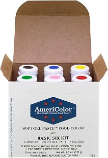 AmeriColor Basic Six Kit Soft Gel Paste Food Color, 0.75 Ounce, 6 Pack Kit