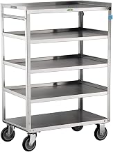 Manufacturing 357 Utility Cart, Stainless Steel, 5 Shelves, 500 lb. Capacity (Fully Assembled), Multi