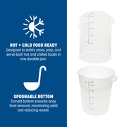 Carlisle FoodService Products 22 Quart (Pack of 6) / 6 / White Storage & Transport