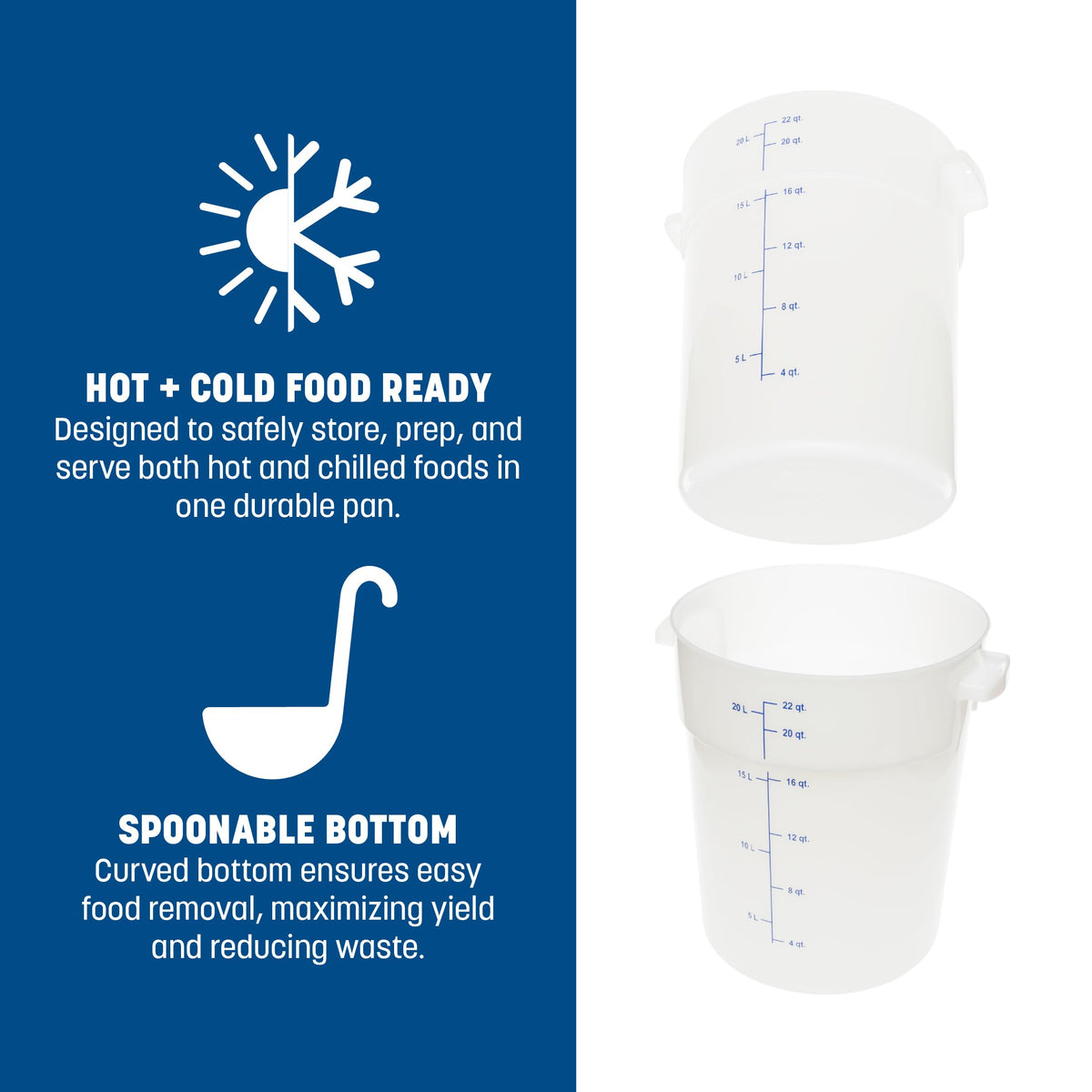 Carlisle FoodService Products 22 Quart (Pack of 6) / 6 / White Storage & Transport