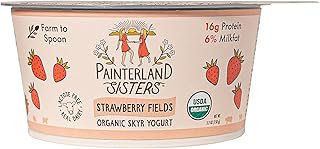 Painterland Sisters, Yogurt Icelandic Style SKYR Strawberry Organic, 5.3 Ounce
