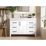 Nathan Bathroom Vanity White by Lighting Design – Wood, White, Model VF60648WH