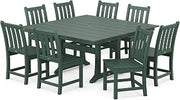 Polywood Traditional Garden 9-Piece Farmhouse Dining Set (Green)