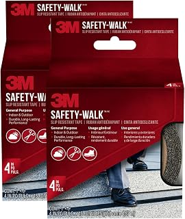 3M Safety-Walk Slip Resistant Tape, 4 in x 15 ft, Anti-Slip, Self-Adhesive Grip Tape (Roll, 4-Inch, 2 Pack)