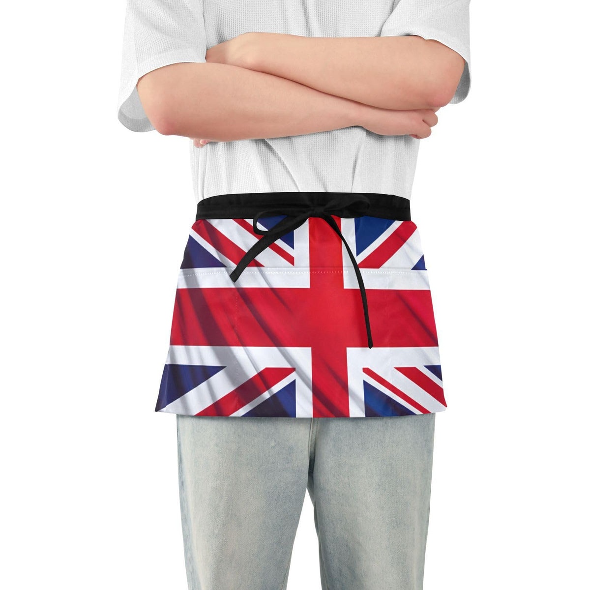 British Flag 3-Pocket Server Apron Professional Waist Apron for Waitress by SDMKA – 25.2" x 11.8", Polyester, A156, Model g446988178p1023c1088s2479