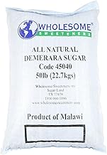 Wholesome Sweeteners Natural Demerara Sugar, 50 lb, Single Unit, (Packaging May Vary)