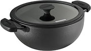 Tramontina Utsava Pre-Seasoned Cast Iron 4.9-Quart Kadai with Lid