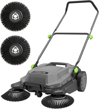 Walk-Behind Hand Push Floor Sweeper by Steelite – Palm Green, Model AZDG934