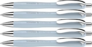 Schneider Slider Rave XB Ballpoint Pen (Soft Writing without Scratching for Long Texts at School, University and Work) Pack of 5 Arctic Ink Colour: Blue