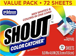 SHOUT Color Catcher Sheets for Laundry, Maintains Clothes Original Colors, 72 Count