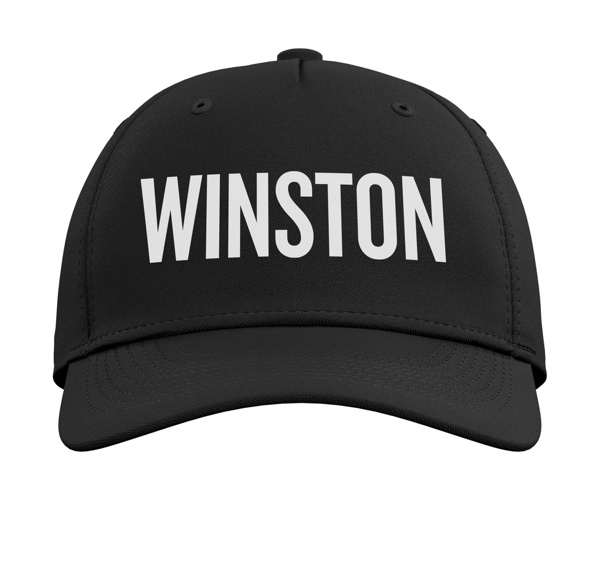 Winston Adjustable Printed Baseball Hat by WINSTON Name Text Desings – Cotton, Black