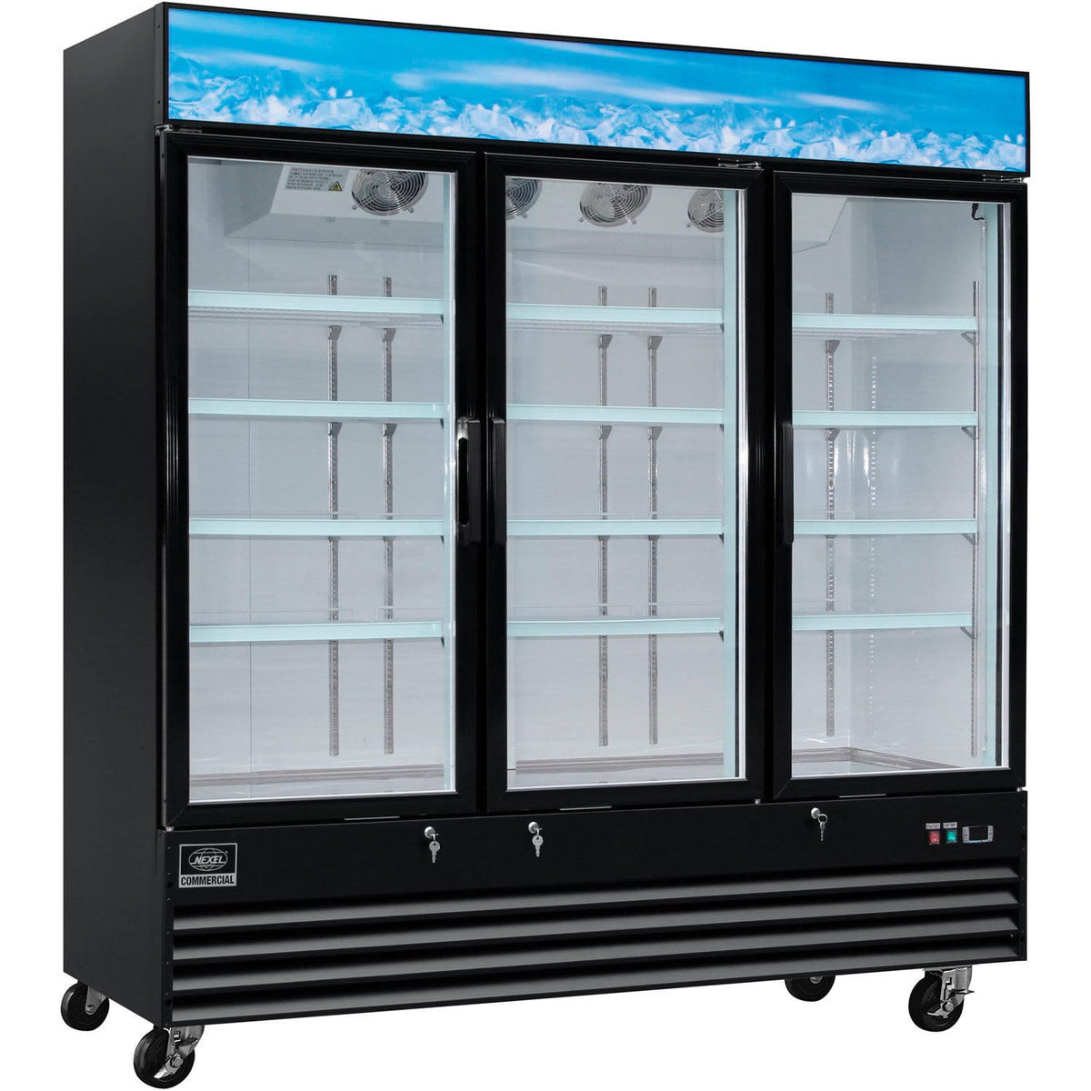 Merchandiser Freezer by Nexel – Steel, Black, Model SD1.9L3-HC