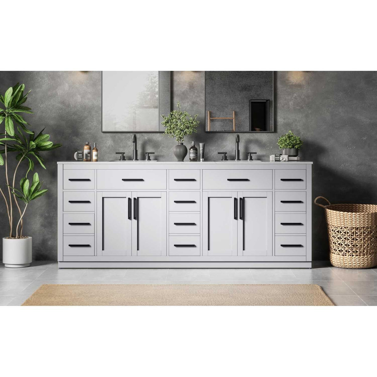 Alden Bathroom Vanity Grey by Lighting Design – Wood, Grey, Model 5608847