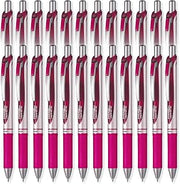 Pentel EnerGel XM BL77 - Retractable Liquid Gel Ink Pen - 0.7mm - 54% Recycled - Pink - Set of 24