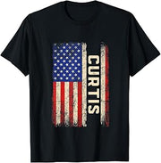 Curtis First Name Shirt Curtis Name American Flag T-Shirt