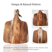 Hecef Acacia Wood Cheese Board Set, 12 x 8.7 Inches, With 2 Knives