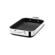 HexClad Hybrid Rectangular Roasting Pan with Rack, 9 x 13 Inch, Stainless Steel
