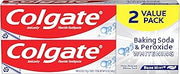 Colgate Baking Soda & Peroxide Toothpaste - Whitens Teeth, Fights Cavities & Removes Stains, Brisk Mint, 6 Ounce (Pack of 2)