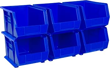 Akro-Mils 30239 AkroBins Plastic Storage Bins, 11"x8"x7", blue, 6-Pack
