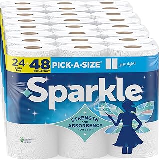 Sparkle Pick-A-Size Kitchen Paper Towels, 24 Double Rolls, 2 Ply
